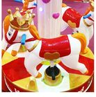 3 Spieler-Karussell-Kindersäulengang-Maschinen-glückliche Kindheits-Minikarussell-Pferd