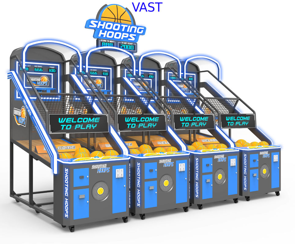 Münzenstraßen-Basketball-Säulengang-Maschine für 3 die Personen-Englisch-Version